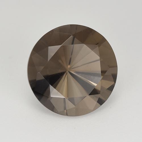 Cuarzo ahumado marrón natural de 5,95 ct, corte redondo, VVS