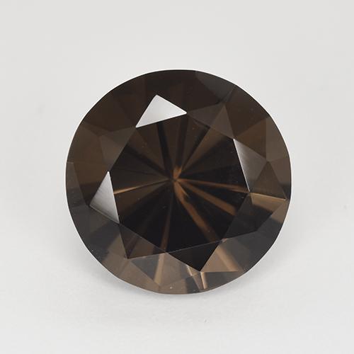 Cuarzo ahumado marrón natural de 4,96 ct, corte redondo, VVS