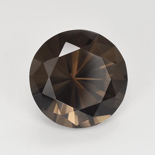 Cuarzo ahumado marrón natural de 4,96 ct, corte redondo, VVS