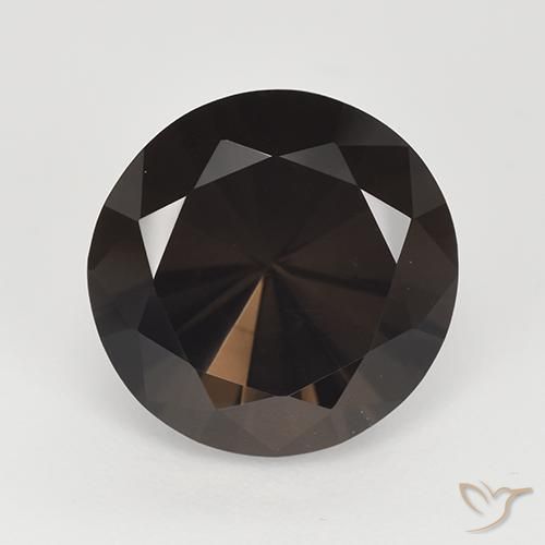 7.10ct Natural Marrón chocolate intenso cuarzo ahumado, Redondo, VVS