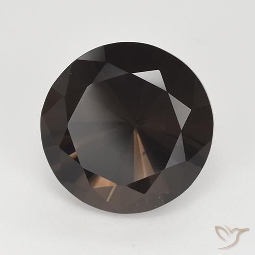 cuarzo ahumado Marrón chocolate intenso natural de 7.10 ct, Redondo, VVS