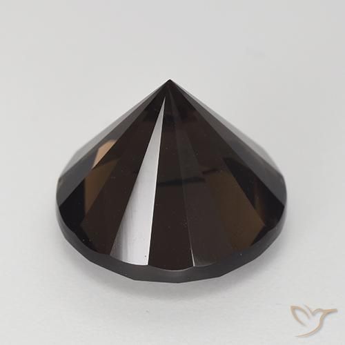cuarzo ahumado Marrón chocolate intenso natural de 7.10 ct, Redondo, VVS