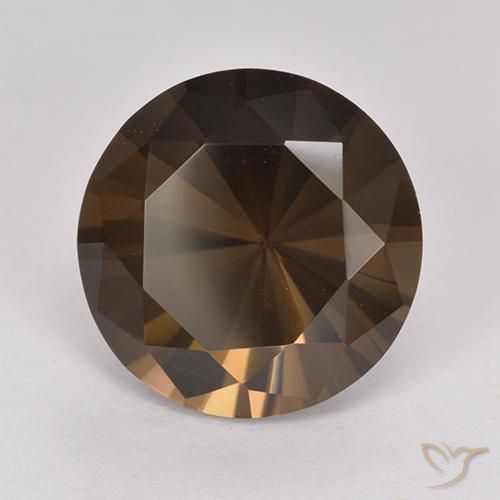 cuarzo ahumado Marrón oscuro medio natural de 6.67 ct, Redondo, VVS
