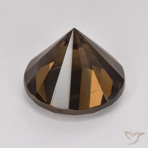 cuarzo ahumado Marrón oscuro medio natural de 6.67 ct, Redondo, VVS