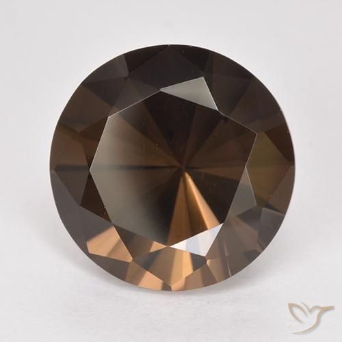 cuarzo ahumado Marrón nogal natural de 8.35 ct, Redondo, VVS