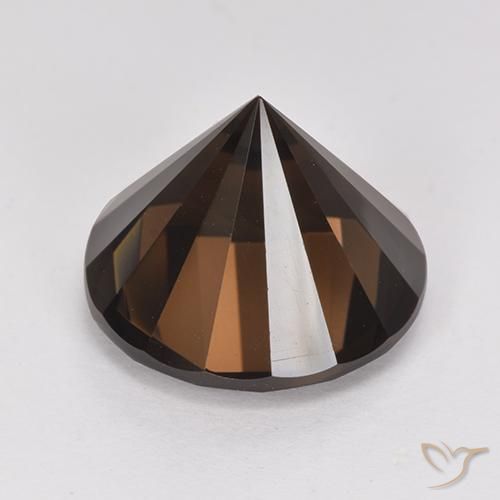 cuarzo ahumado Marrón medio natural de 6.69 ct, Redondo, VVS