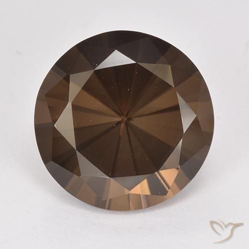 6.74ct Natural Marrón nogal cuarzo ahumado, Redondo, VVS