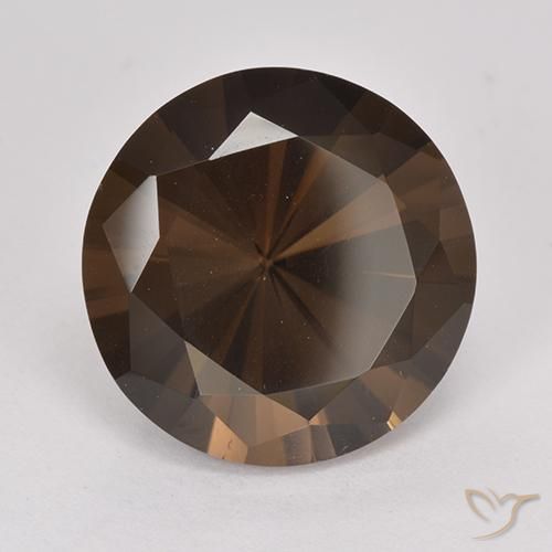 cuarzo ahumado Marrón nogal natural de 6.74 ct, Redondo, VVS