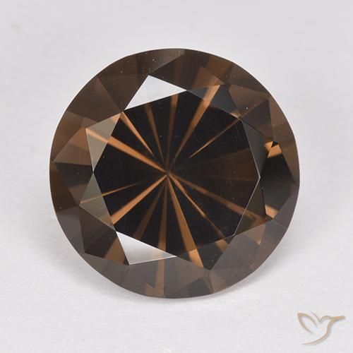 7.01ct Natural Marrón medio cuarzo ahumado, Redondo, VVS-VS