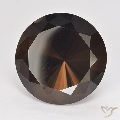 15.17ct Natural Marrón nogal cuarzo ahumado, Redondo, VVS-VS