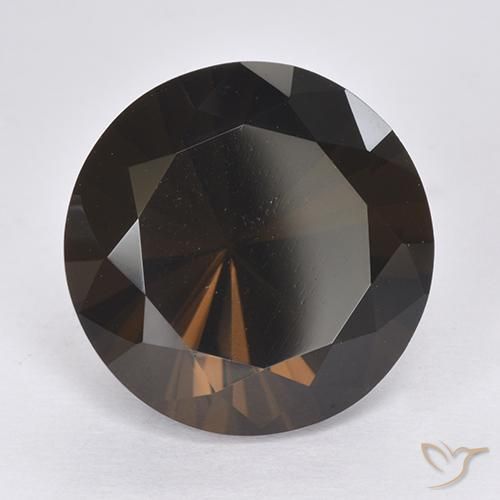 11.87ct Natural Marrón chocolate intenso cuarzo ahumado, Redondo, VVS-VS