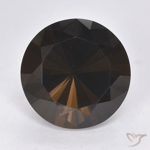 cuarzo ahumado Marrón chocolate intenso natural de 11.87 ct, Redondo, VVS-VS