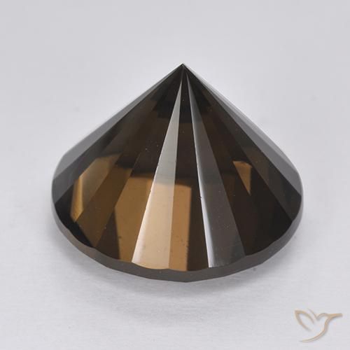 cuarzo ahumado Marrón chocolate intenso natural de 11.87 ct, Redondo, VVS-VS