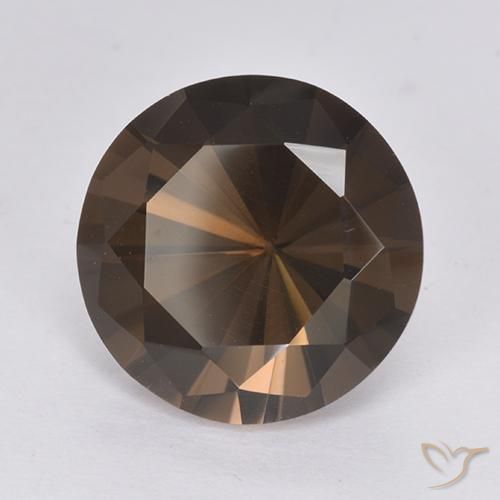 cuarzo ahumado Marrón oscuro natural de 6.60 ct, Redondo, VVS-VS