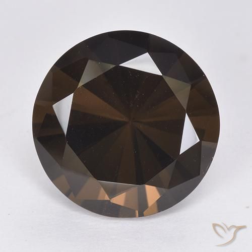 9.78ct Natural Marrón oscuro cuarzo ahumado, Redondo, VVS-VS