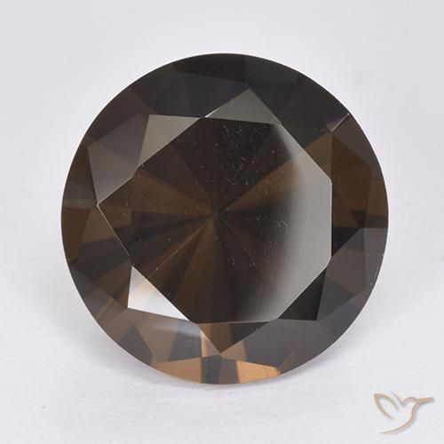 cuarzo ahumado Marrón oscuro natural de 9.78 ct, Redondo, VVS-VS