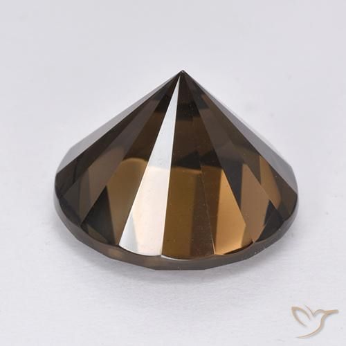 cuarzo ahumado Marrón oscuro natural de 9.78 ct, Redondo, VVS-VS
