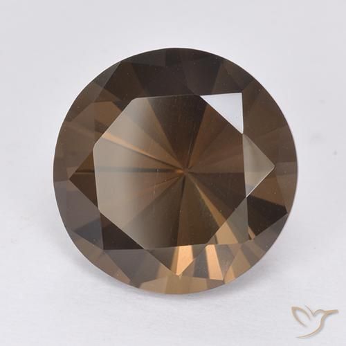 cuarzo ahumado Marrón oscuro natural de 7.30 ct, Redondo, VVS-VS