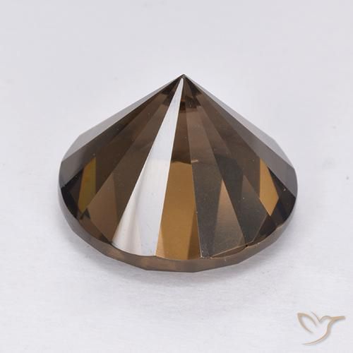 cuarzo ahumado Marrón oscuro natural de 7.30 ct, Redondo, VVS-VS