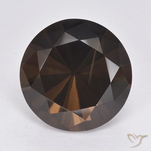 10.91ct Natural Marrón oscuro cuarzo ahumado, Redondo, VS
