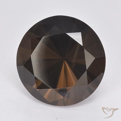 cuarzo ahumado Marrón oscuro natural de 10.91 ct, Redondo, VS