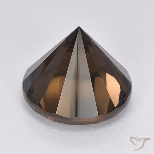 cuarzo ahumado Marrón oscuro natural de 10.91 ct, Redondo, VS