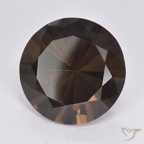 10.15ct Natural Marrón oscuro cuarzo ahumado, Redondo, VVS-VS