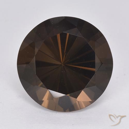 cuarzo ahumado Marrón oscuro natural de 10.15 ct, Redondo, VVS-VS