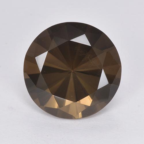 Cuarzo ahumado marrón natural de 5,90 ct, corte redondo, VVS