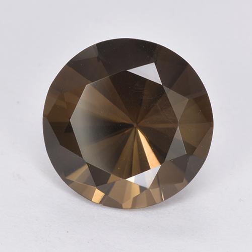 Cuarzo ahumado marrón natural de 5,90 ct, corte redondo, VVS