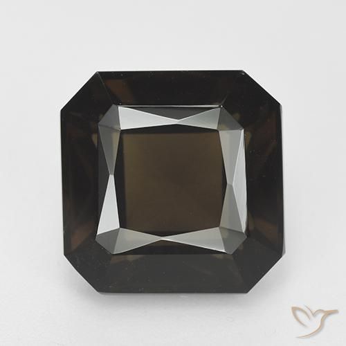 11.77ct Natural Marrón oscuro cuarzo ahumado, corte esmeralda, VVS-VS