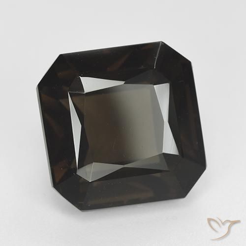 cuarzo ahumado Marrón oscuro natural de 11.77 ct, Corte Octágono / Esmeralda, VVS-VS