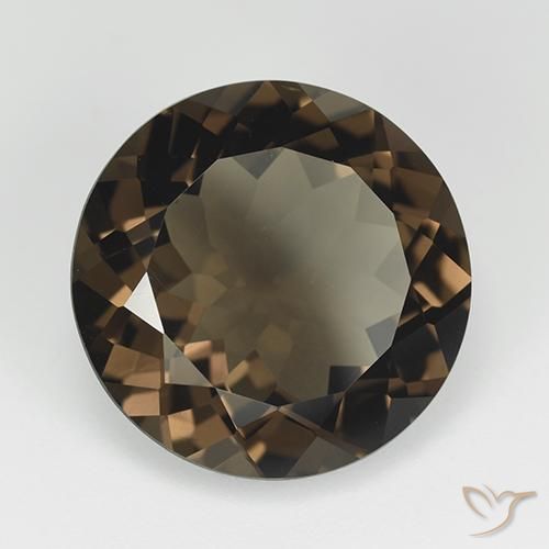 cuarzo ahumado Marrón medio natural de 11.40 ct, Redondo, VVS