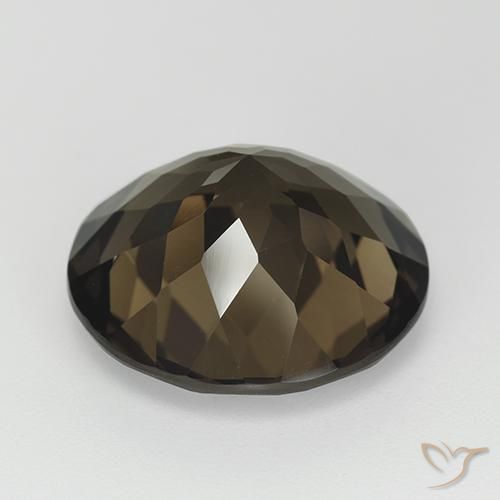 cuarzo ahumado Marrón medio natural de 11.40 ct, Redondo, VVS