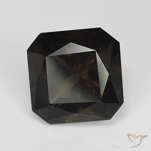 8.77ct Natural Marrón chocolate intenso cuarzo ahumado, corte esmeralda, VVS