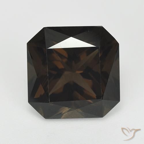 7.38ct Natural Marrón chocolate cuarzo ahumado, corte esmeralda, VVS