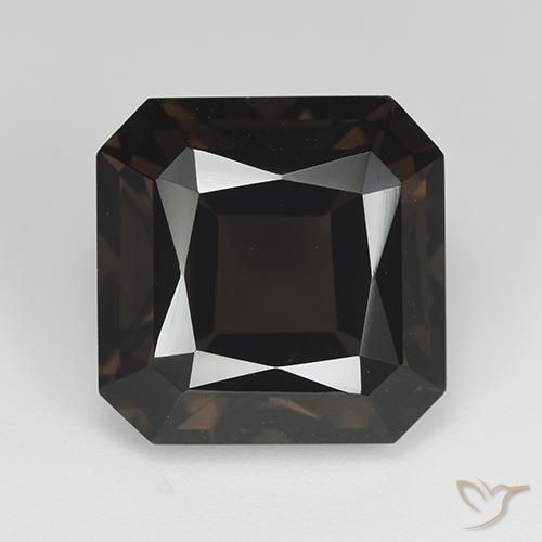 9.82ct Natural Marrón oscuro cuarzo ahumado, corte esmeralda, VVS