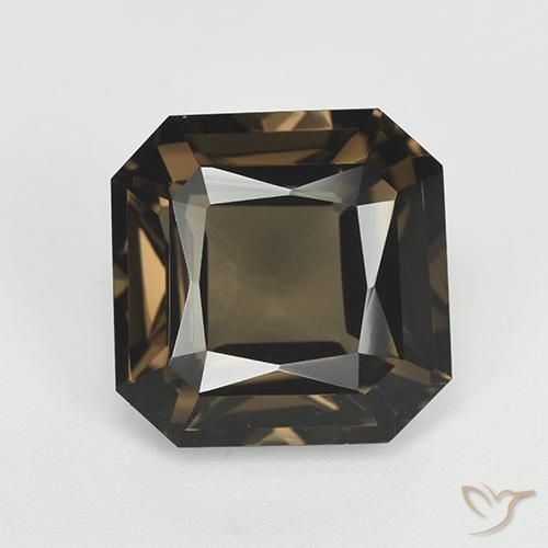 7.65ct Natural Marrón oscuro medio cuarzo ahumado, corte esmeralda, VVS