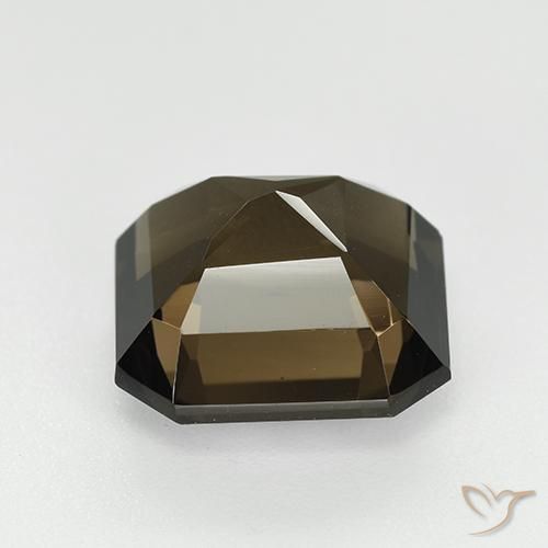 cuarzo ahumado Marrón oscuro medio natural de 7.65 ct, Corte Octágono / Esmeralda, VVS