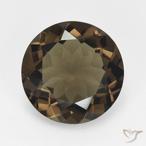 Cuarzo ahumado marrón natural de 7,96 ct, corte redondo, VVS-VS