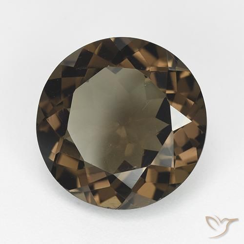 Cuarzo ahumado marrón natural de 7,96 ct, corte redondo, VVS-VS
