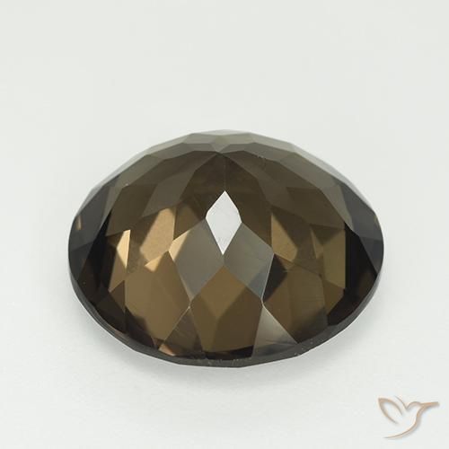 Cuarzo ahumado marrón natural de 7,96 ct, corte redondo, VVS-VS