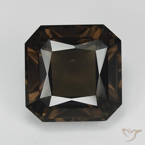 11.91ct Natural Marrón cuarzo ahumado, corte esmeralda, VVS
