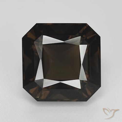 9.07ct Natural Marrón oscuro cuarzo ahumado, corte esmeralda, VVS