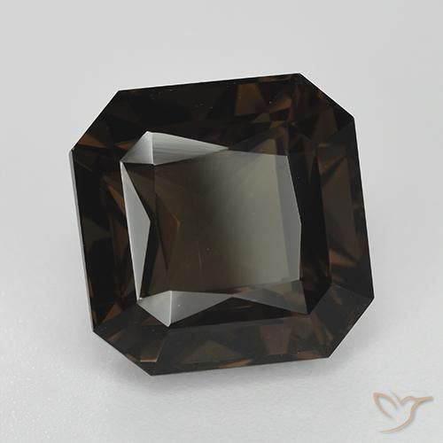 cuarzo ahumado Marrón oscuro natural de 9.07 ct, Corte Octágono / Esmeralda, VVS