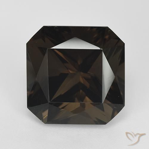 11.02ct Natural Marrón chocolate cuarzo ahumado, corte esmeralda, VVS