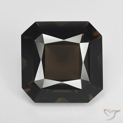 12.19ct Natural Marrón medio cuarzo ahumado, corte esmeralda, VVS