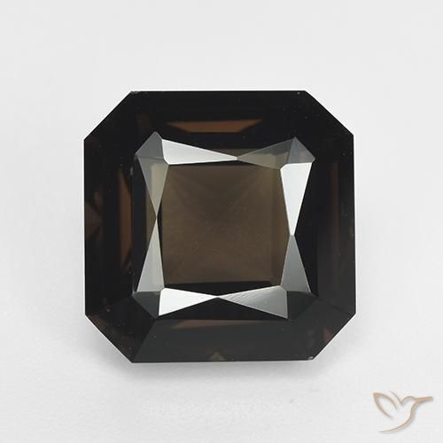 7.54ct Natural Marrón oscuro cuarzo ahumado, corte esmeralda, VVS