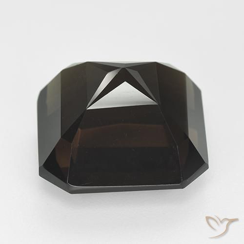 cuarzo ahumado Marrón oscuro natural de 14.30 ct, Corte Octágono / Esmeralda, VVS