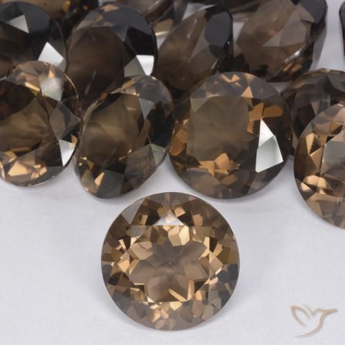 10.19ct Natural Marrón cálido cuarzo ahumado, Redondo, VVS-VS